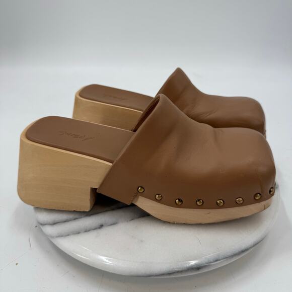 Marsèll Bottone Clogs Hazelnut Leather Size 38 Platform Mules - Picture 5 of 14